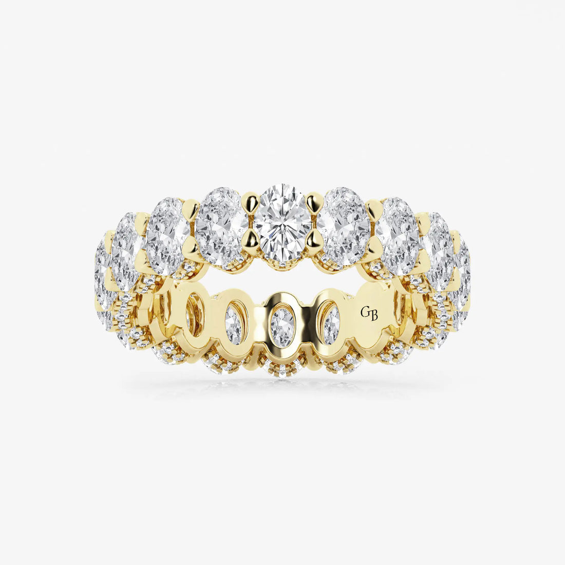 Ovalia Luxe Oval Lab-Grown Diamond Eternity Band with Side Stone Accents