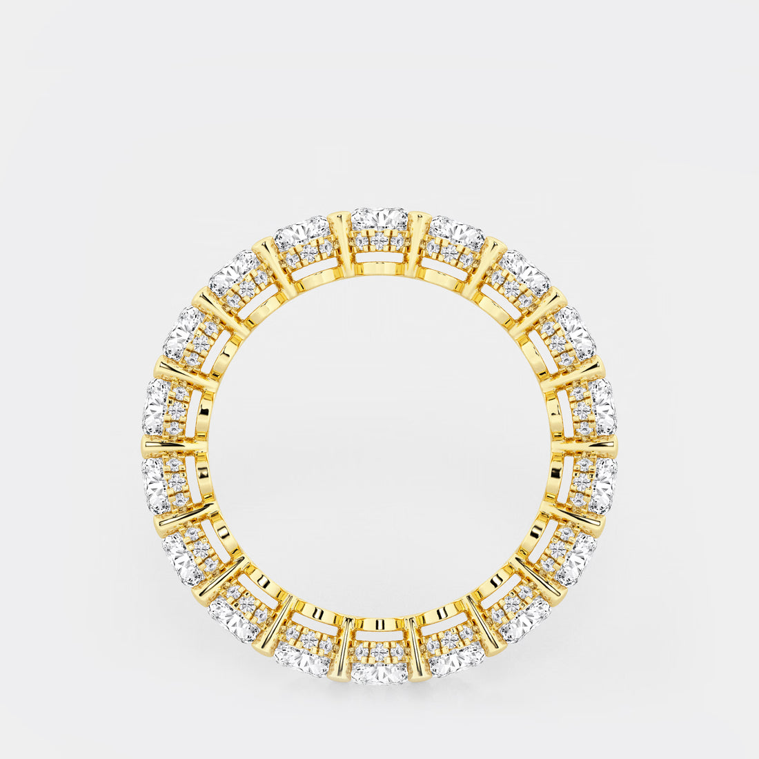 Ovalia Luxe Oval Lab-Grown Diamond Eternity Band with Side Stone Accents