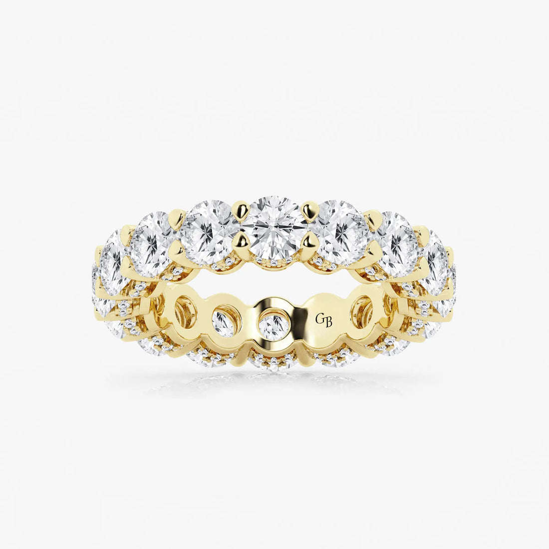 Éloria Round Lab-Grown Diamond Eternity Band with Side Stone Accents
