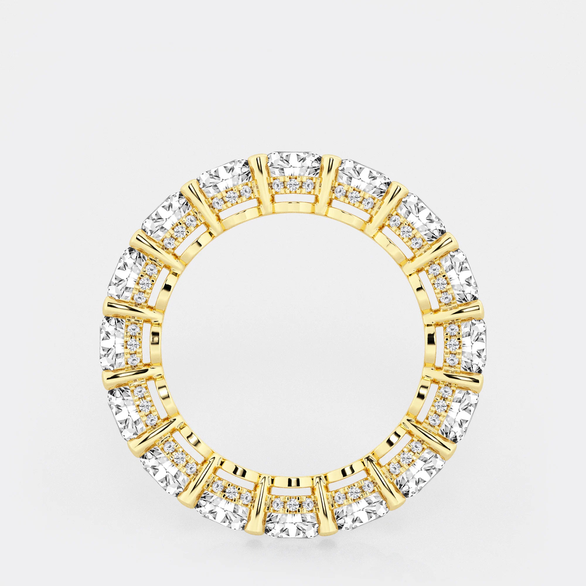 Éloria Round Lab-Grown Diamond Eternity Band with Side Stone Accents