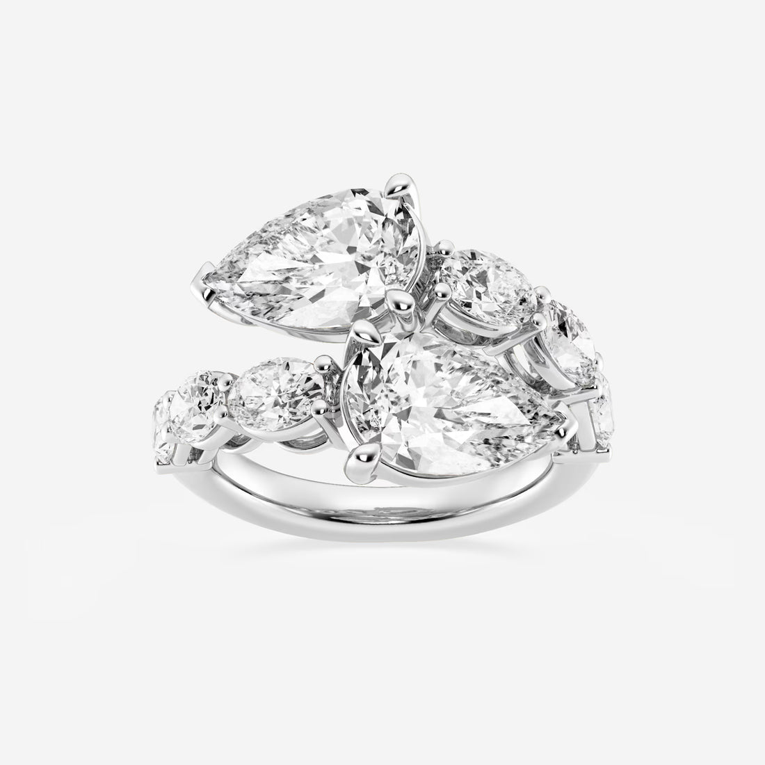 Velouria Pear & Oval Lab-Grown Diamond East-West Bypass Ring