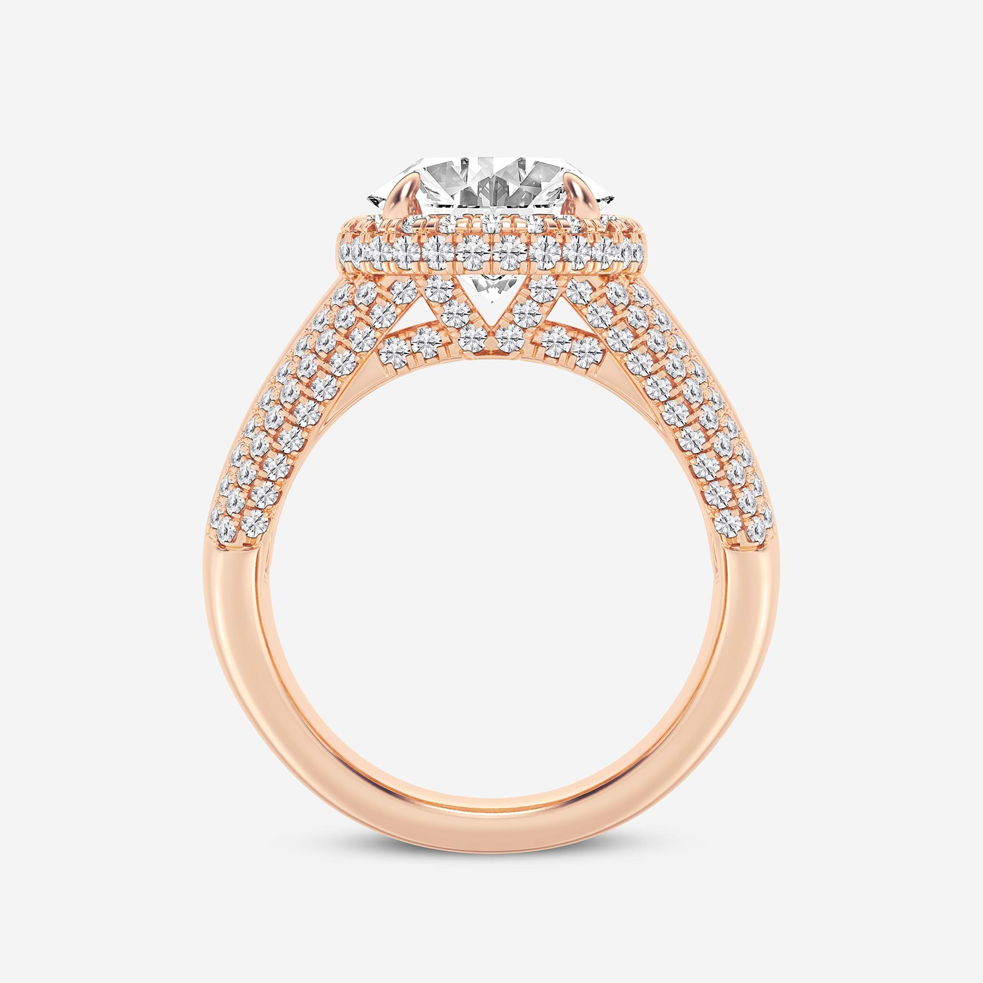 Valerra Oval Lab Grown Diamond Engagement Ring with Round and Baguette Side Accents