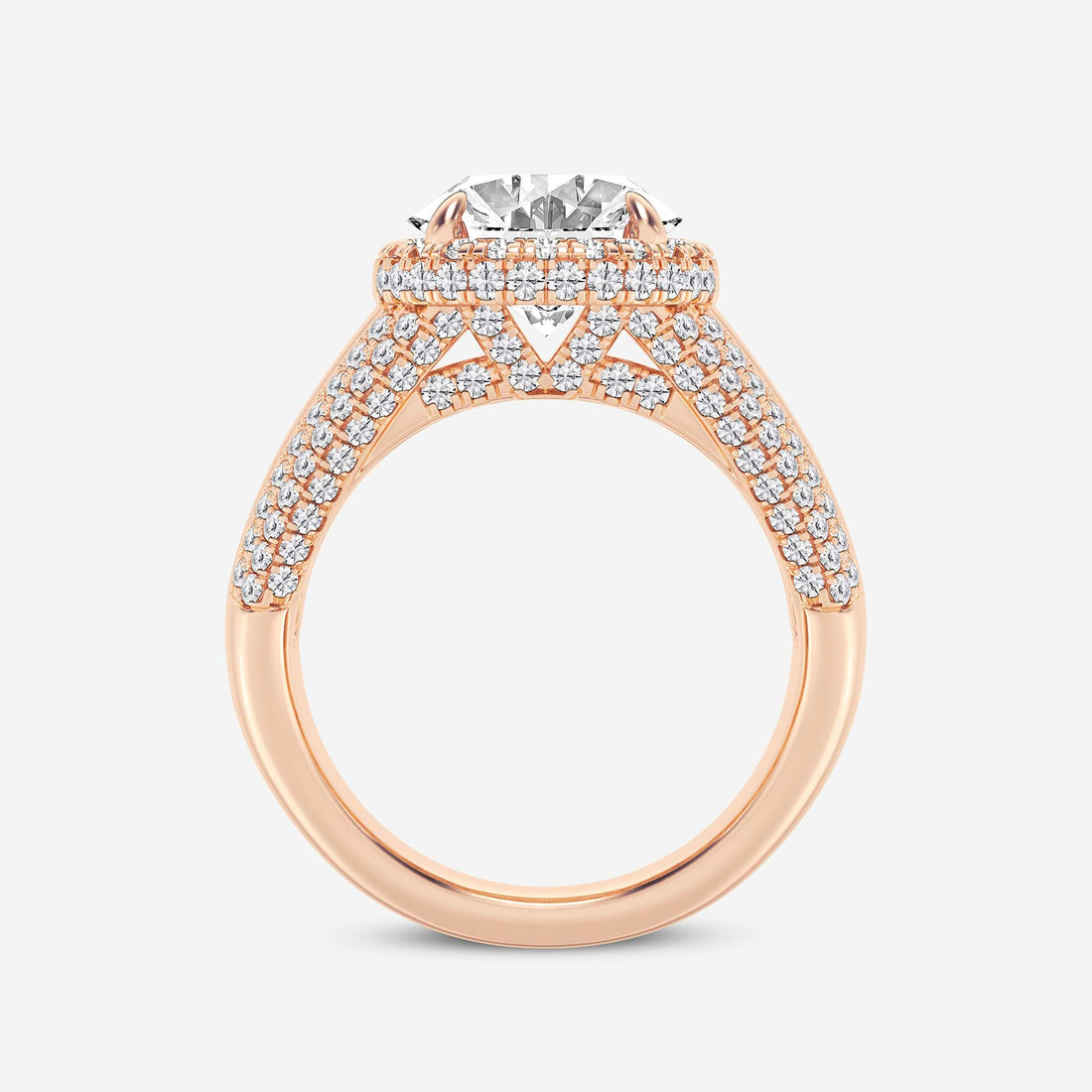 Valerra Oval Lab Grown Diamond Engagement Ring with Round and Baguette Side Accents