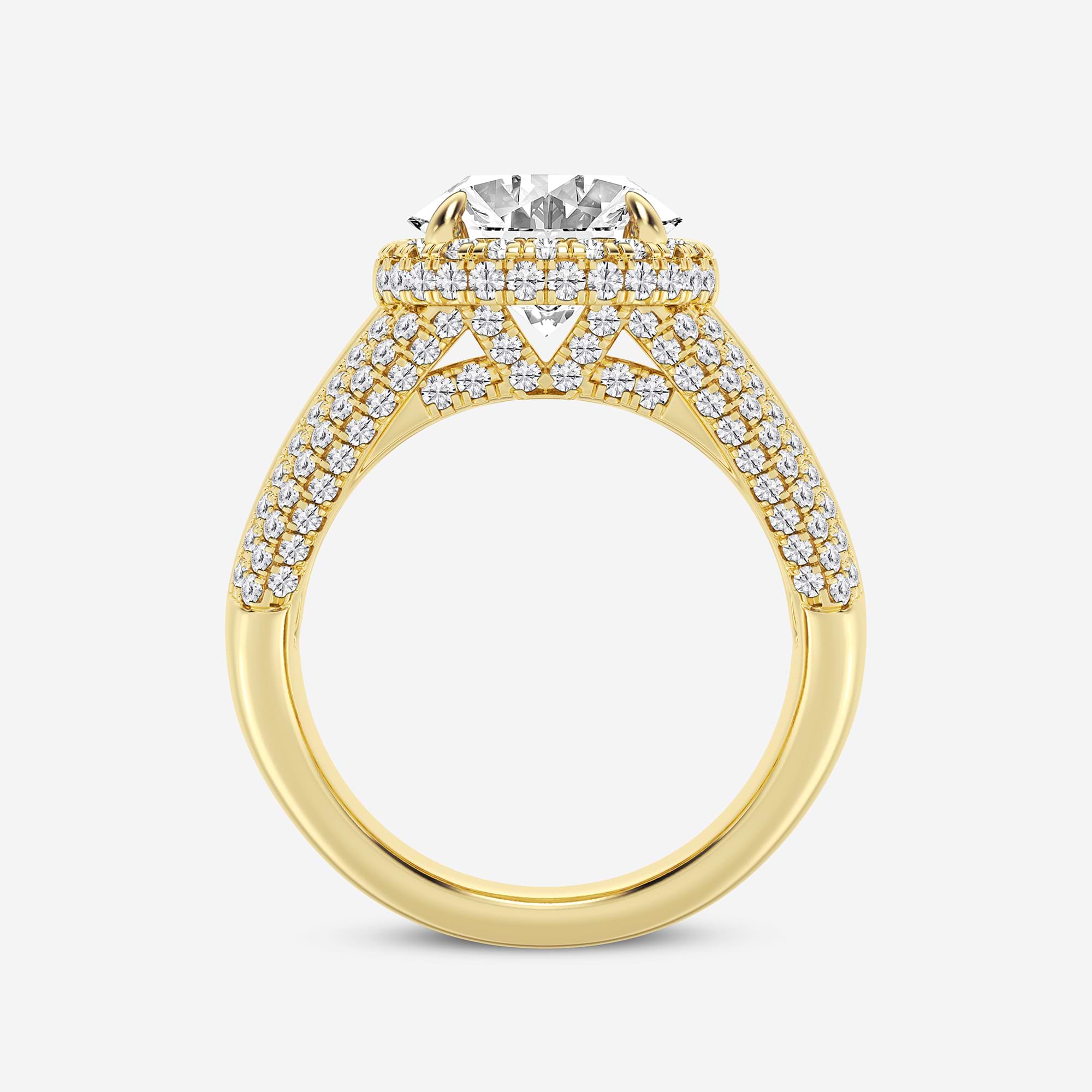 Valerra Oval Lab Grown Diamond Engagement Ring with Round and Baguette Side Accents