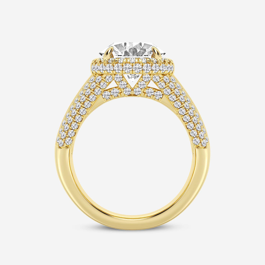 Valerra Oval Lab Grown Diamond Engagement Ring with Round and Baguette Side Accents