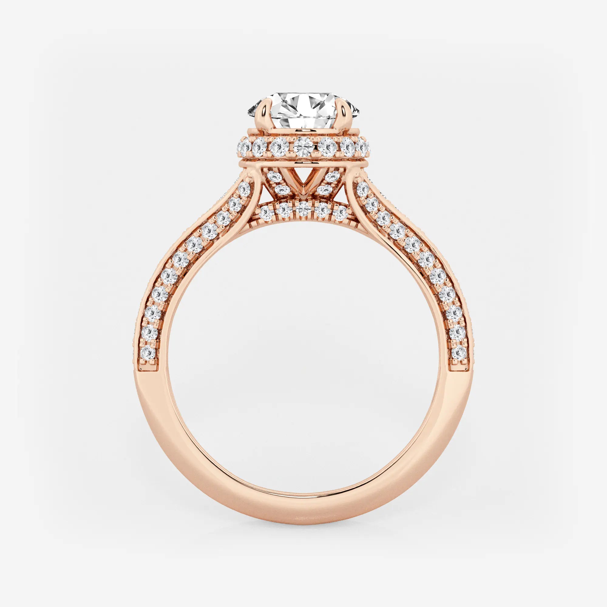 Aurielle Oval Lab Grown Diamond Channel Band Halo Bridal Set