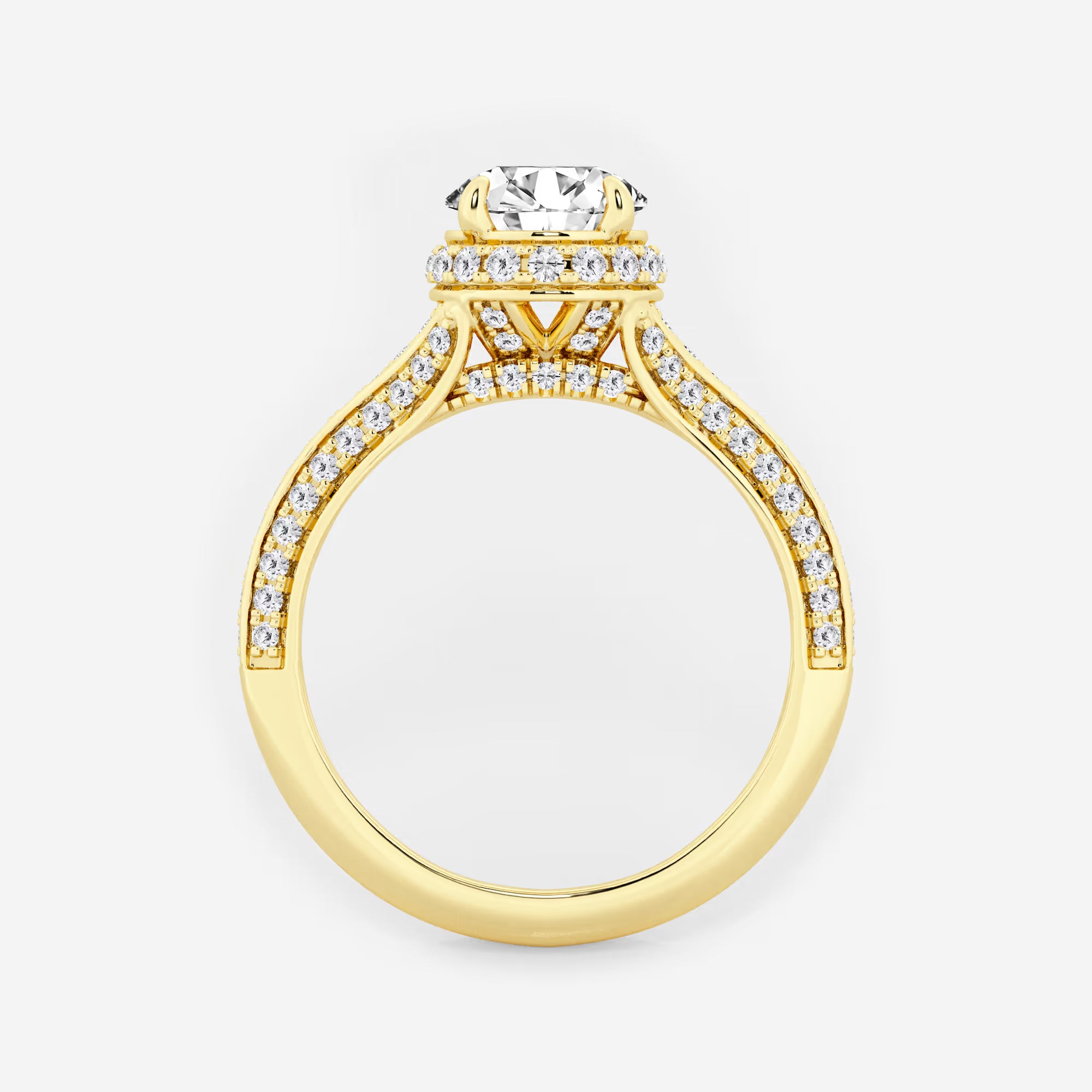 Aurielle Oval Lab Grown Diamond Channel Band Halo Bridal Set