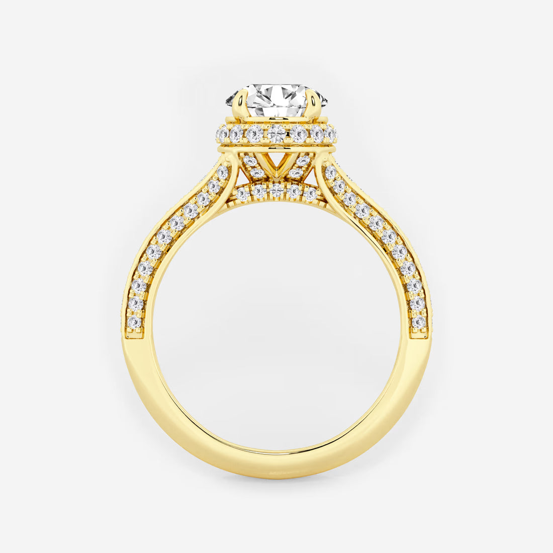 Aurielle Oval Lab Grown Diamond Channel Band Halo Bridal Set