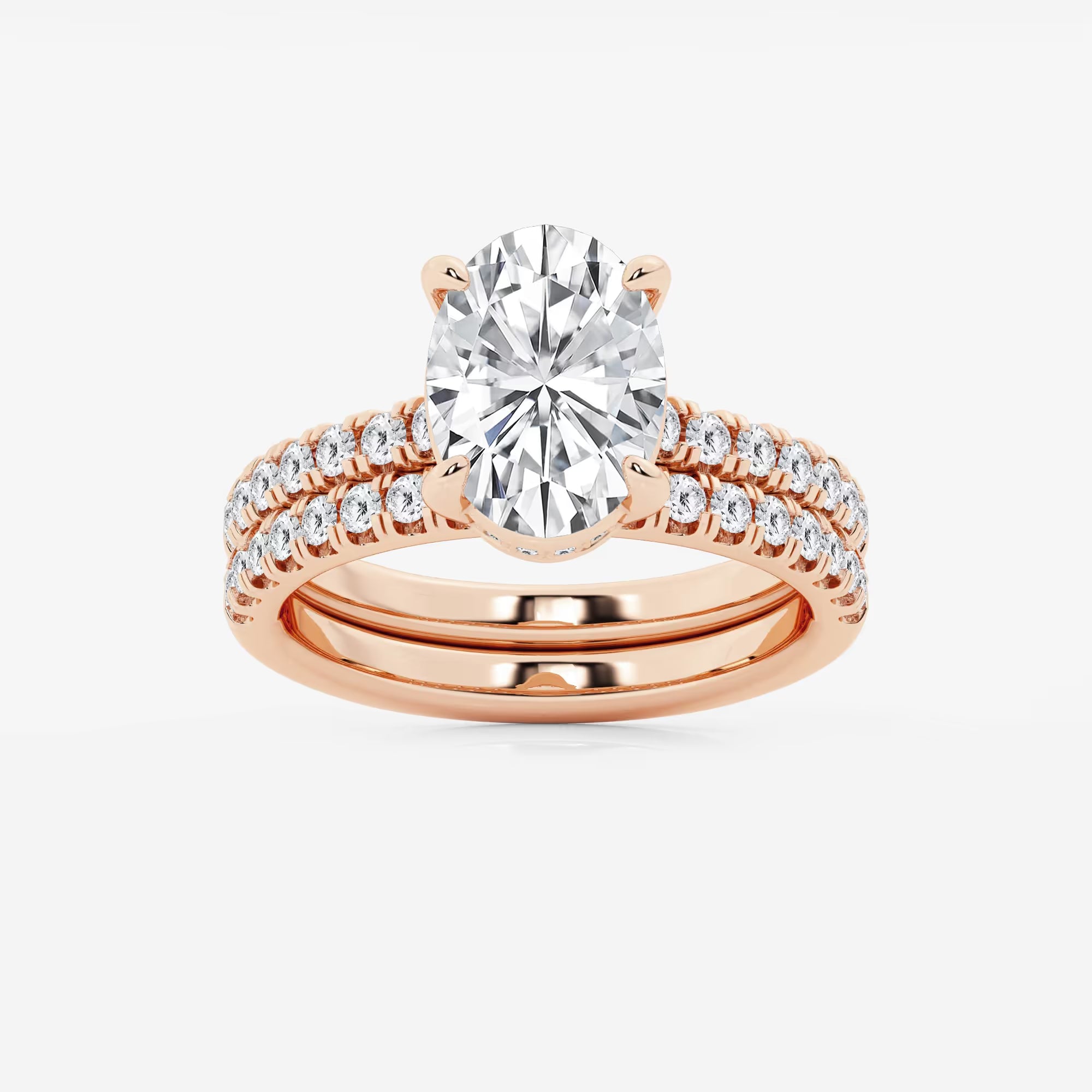Oval Cut Solitaire Bridal Ring Set