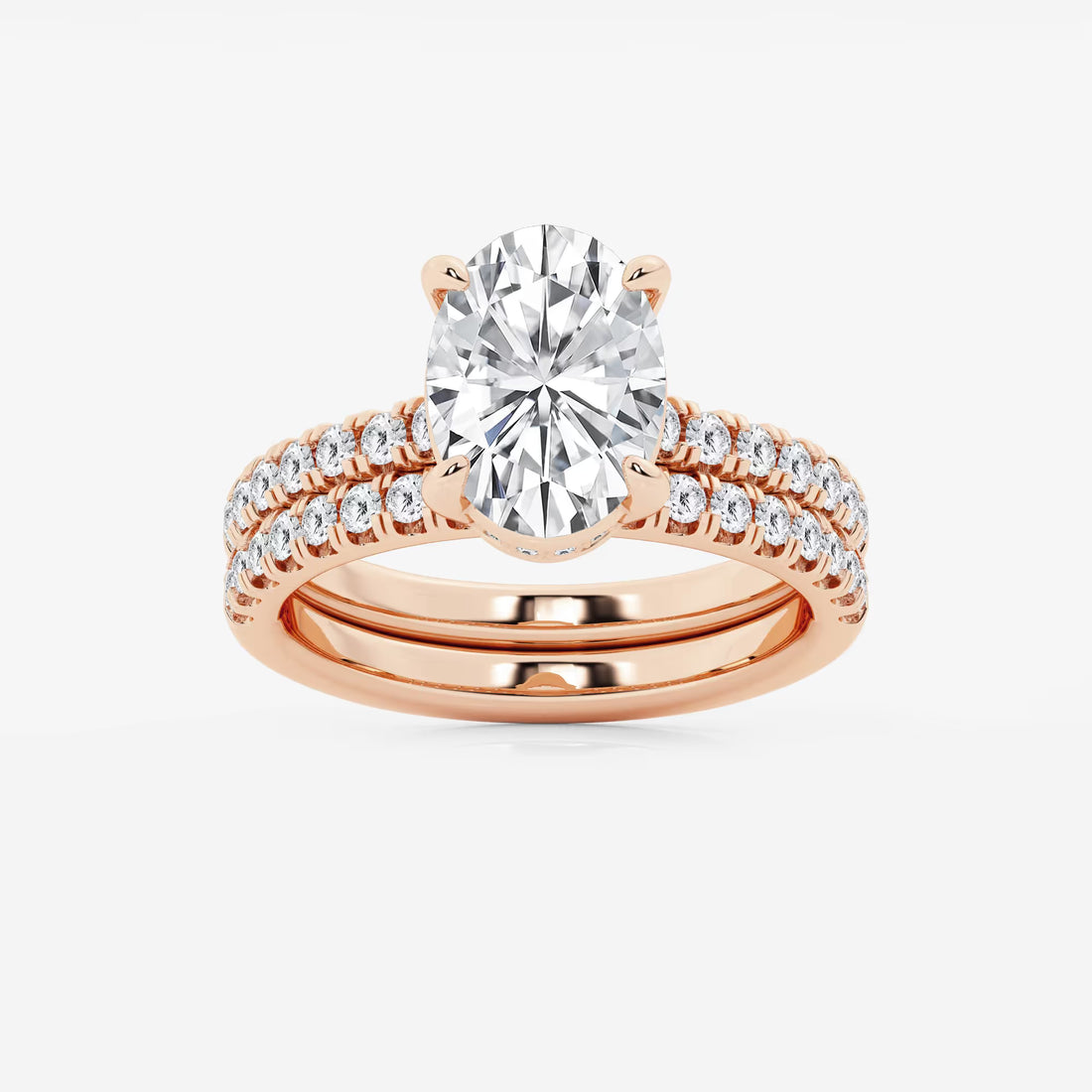 Oval Cut Solitaire Bridal Ring Set