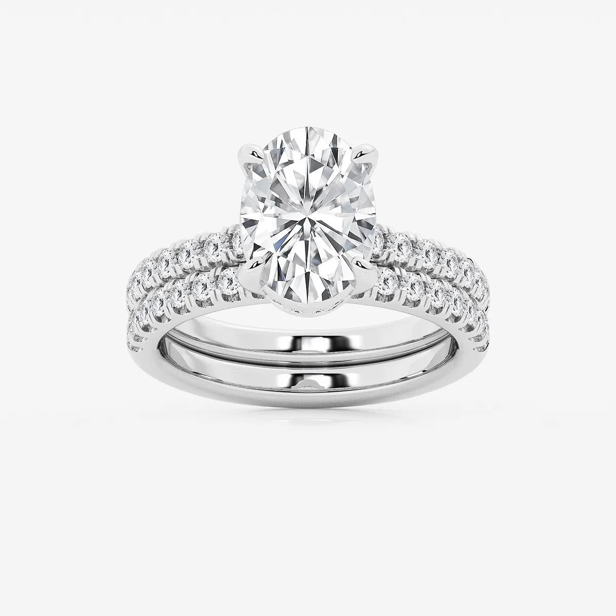 Oval Cut Solitaire Bridal Ring Set