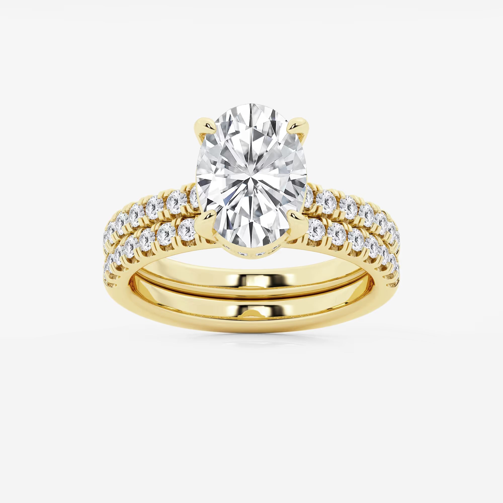 Oval Cut Solitaire Bridal Ring Set