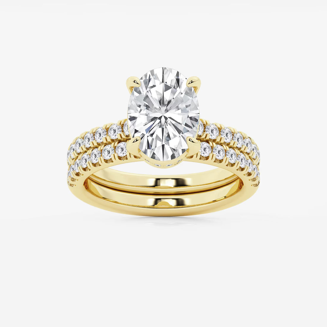 Oval Cut Solitaire Bridal Ring Set