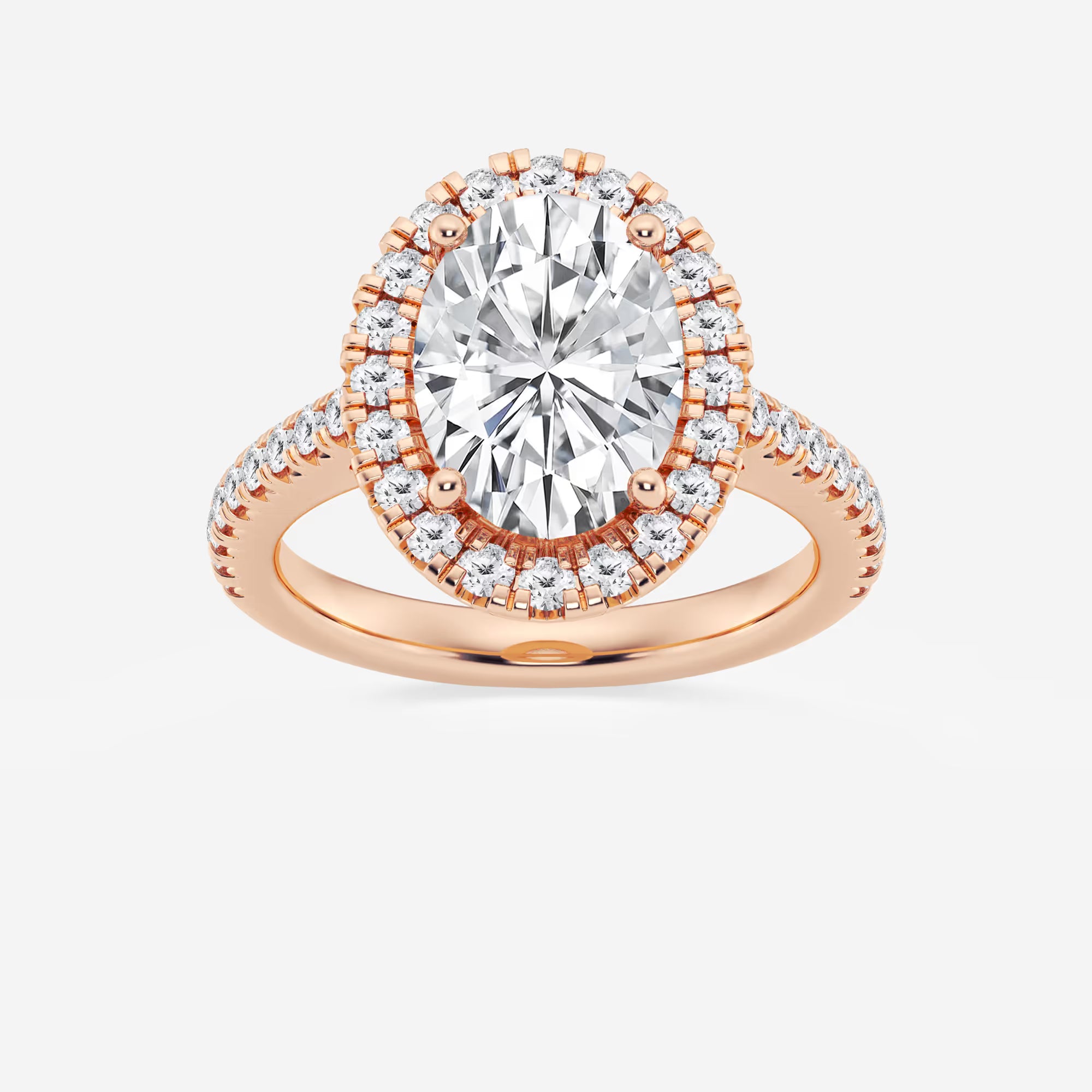 Oval Cut Lab-Grown Diamond Halo Engagement Ring