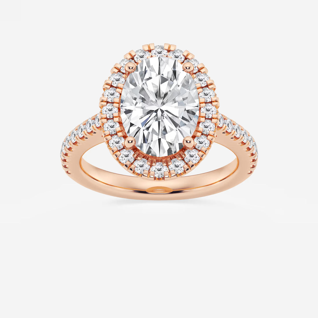Oval Cut Lab-Grown Diamond Halo Engagement Ring