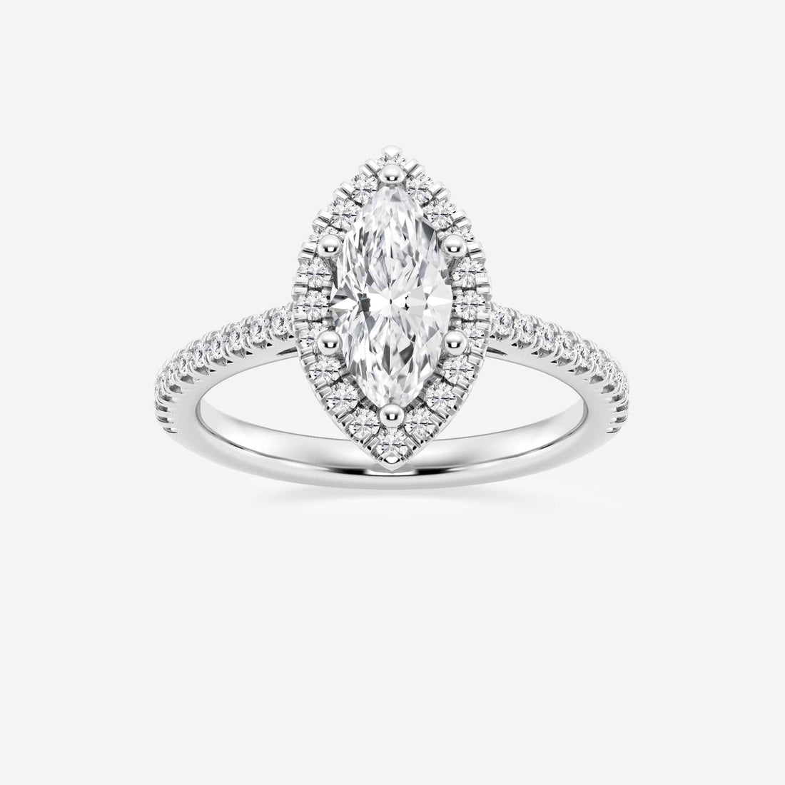 Aurielle Marquise Lab-Grown Diamond French Pavé Halo Engagement Ring