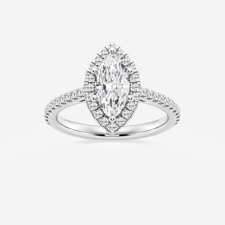 Aurielle Marquise Lab-Grown Diamond French Pavé Halo Engagement Ring