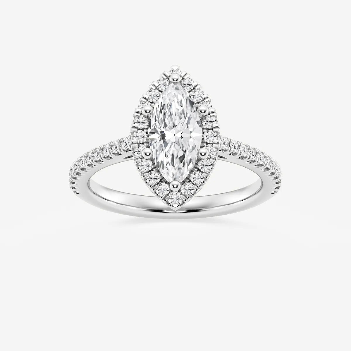 Aurielle Marquise Lab-Grown Diamond French Pavé Halo Engagement Ring