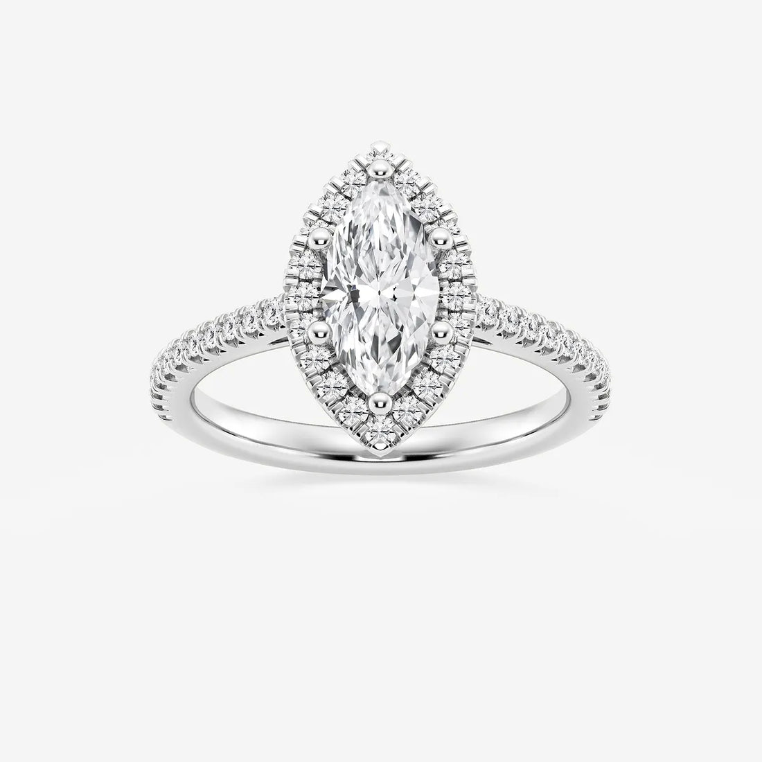 Aurielle Marquise Lab-Grown Diamond French Pavé Halo Engagement Ring