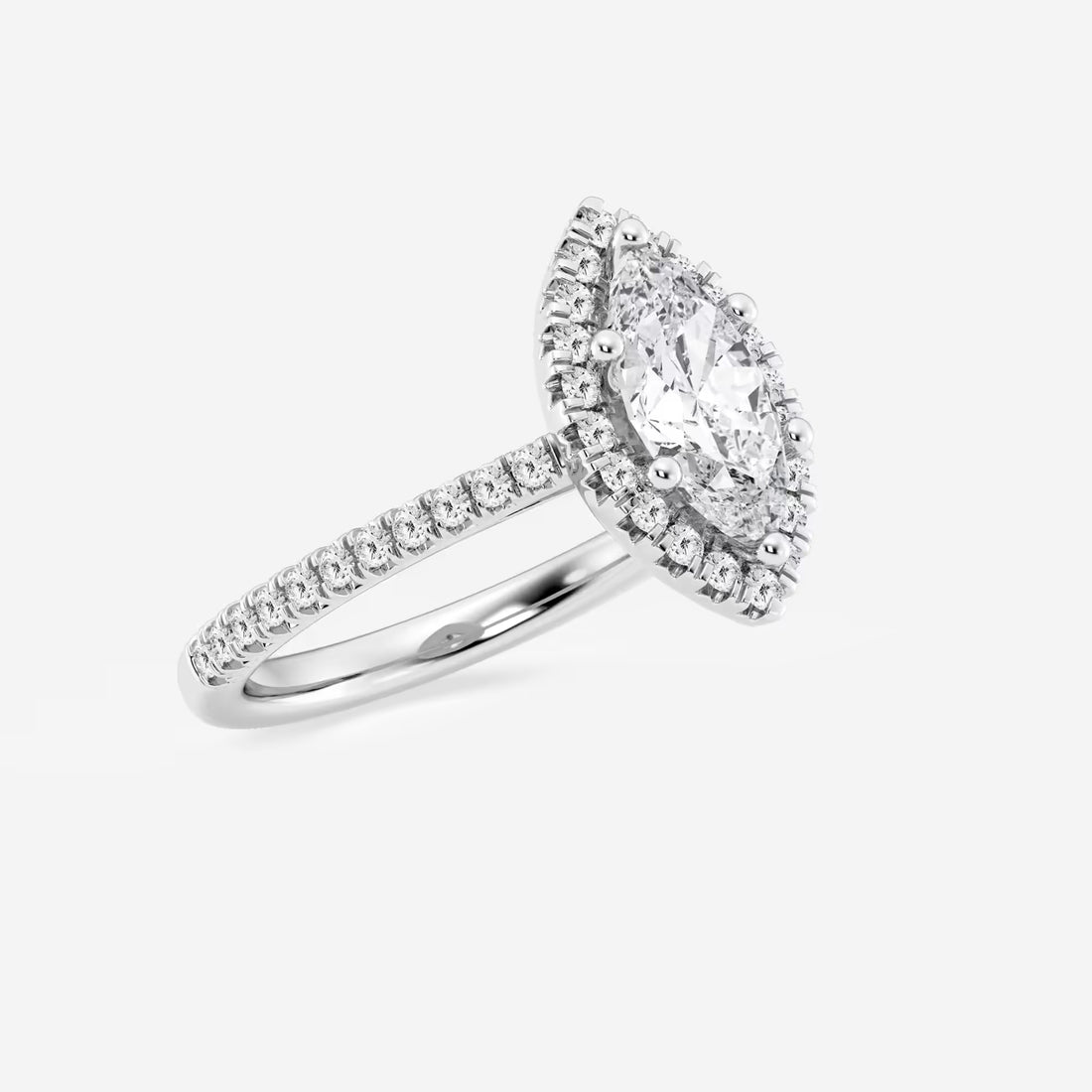 Aurielle Marquise Lab-Grown Diamond French Pavé Halo Engagement Ring