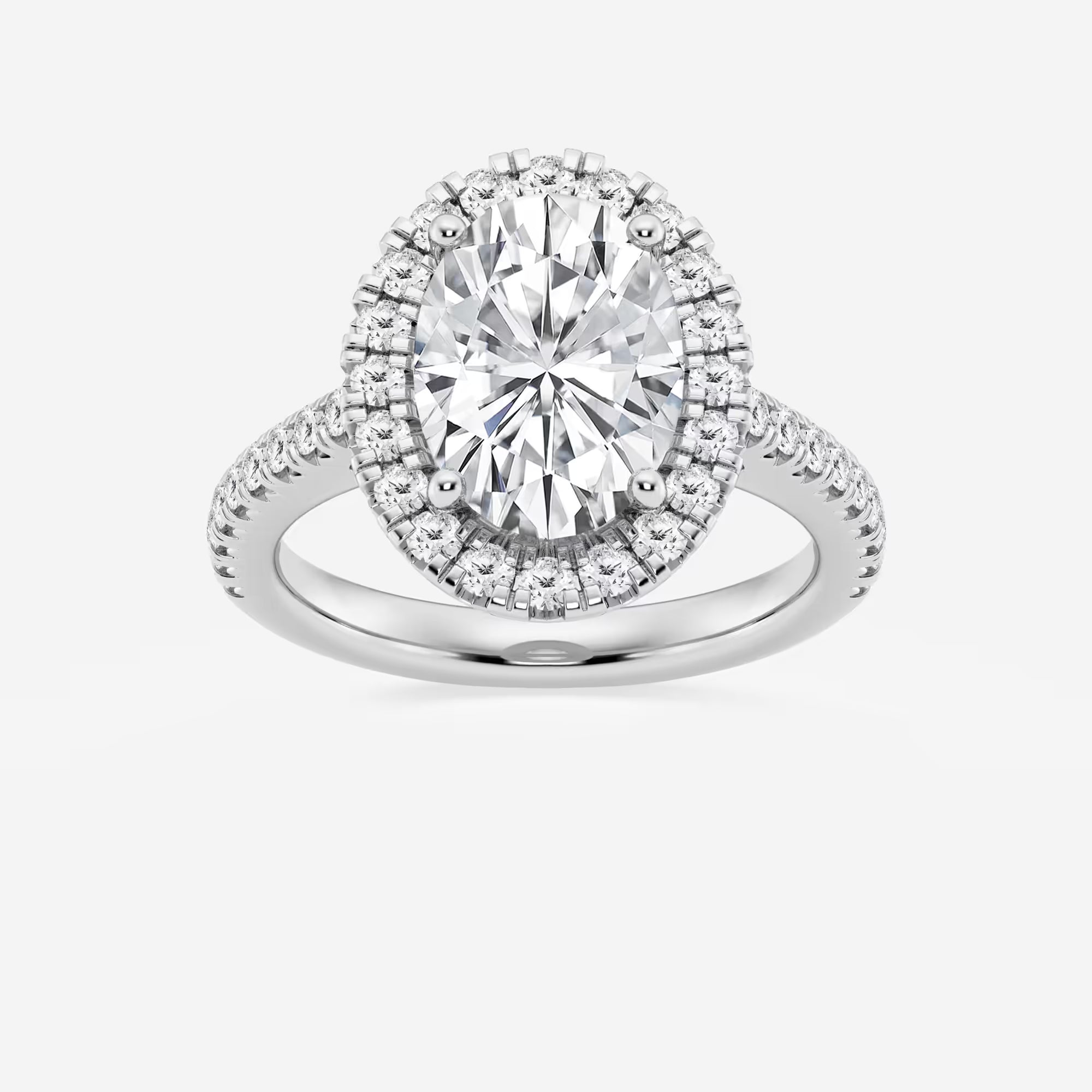 Oval Cut Lab-Grown Diamond Halo Engagement Ring