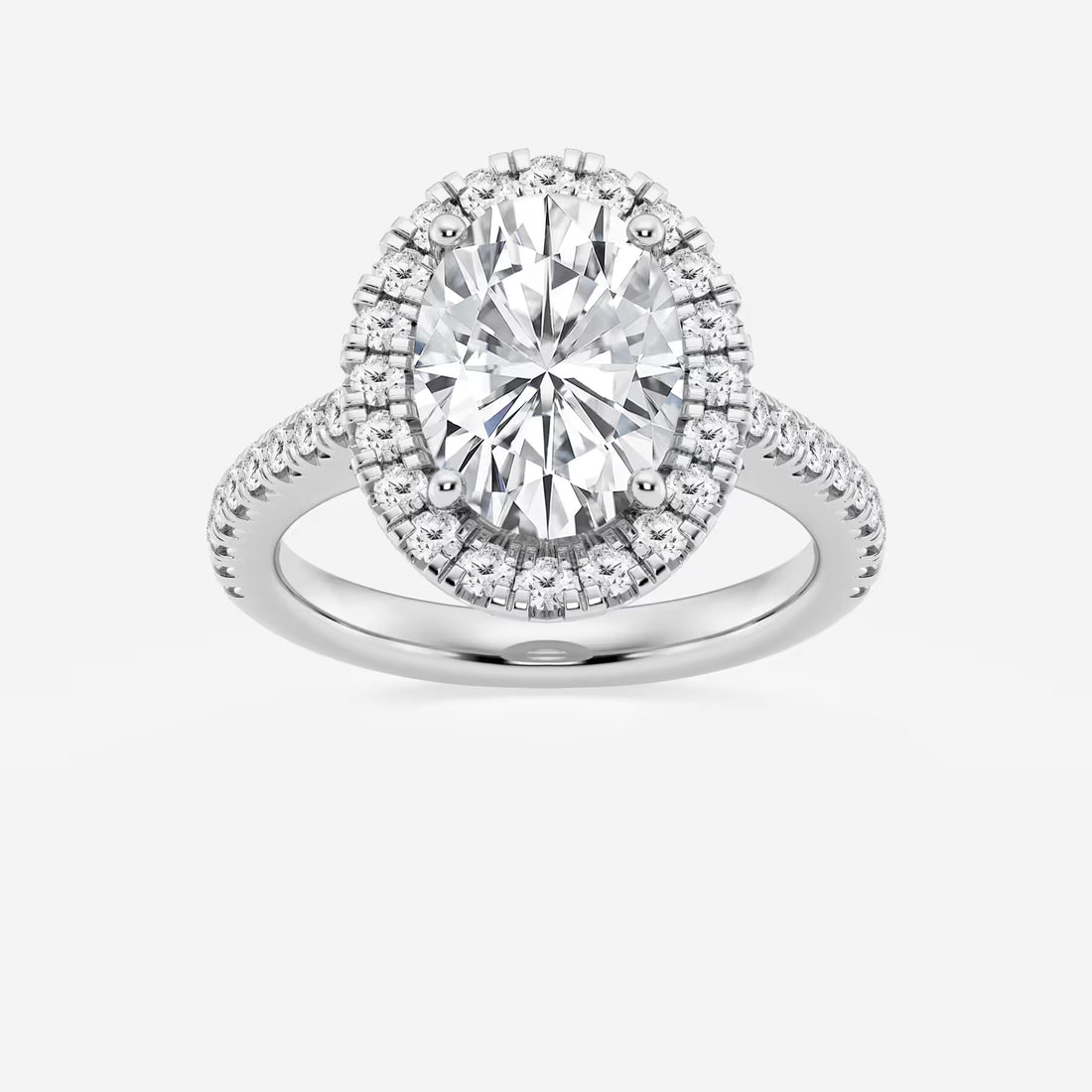 Oval Cut Lab-Grown Diamond Halo Engagement Ring