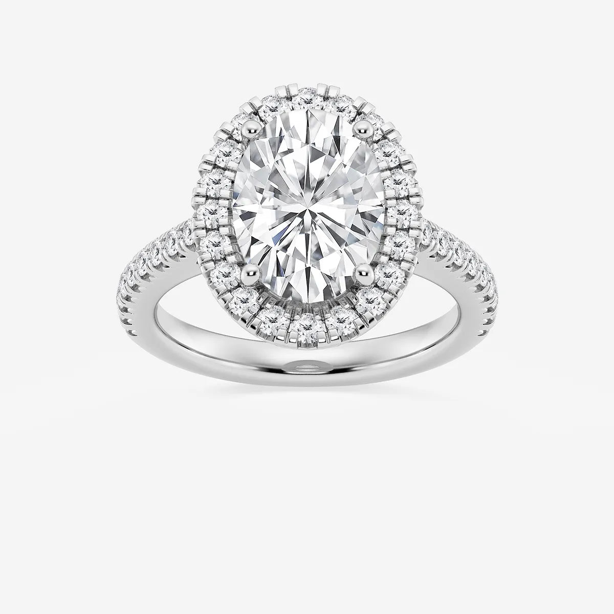 Oval Cut Lab-Grown Diamond Halo Engagement Ring