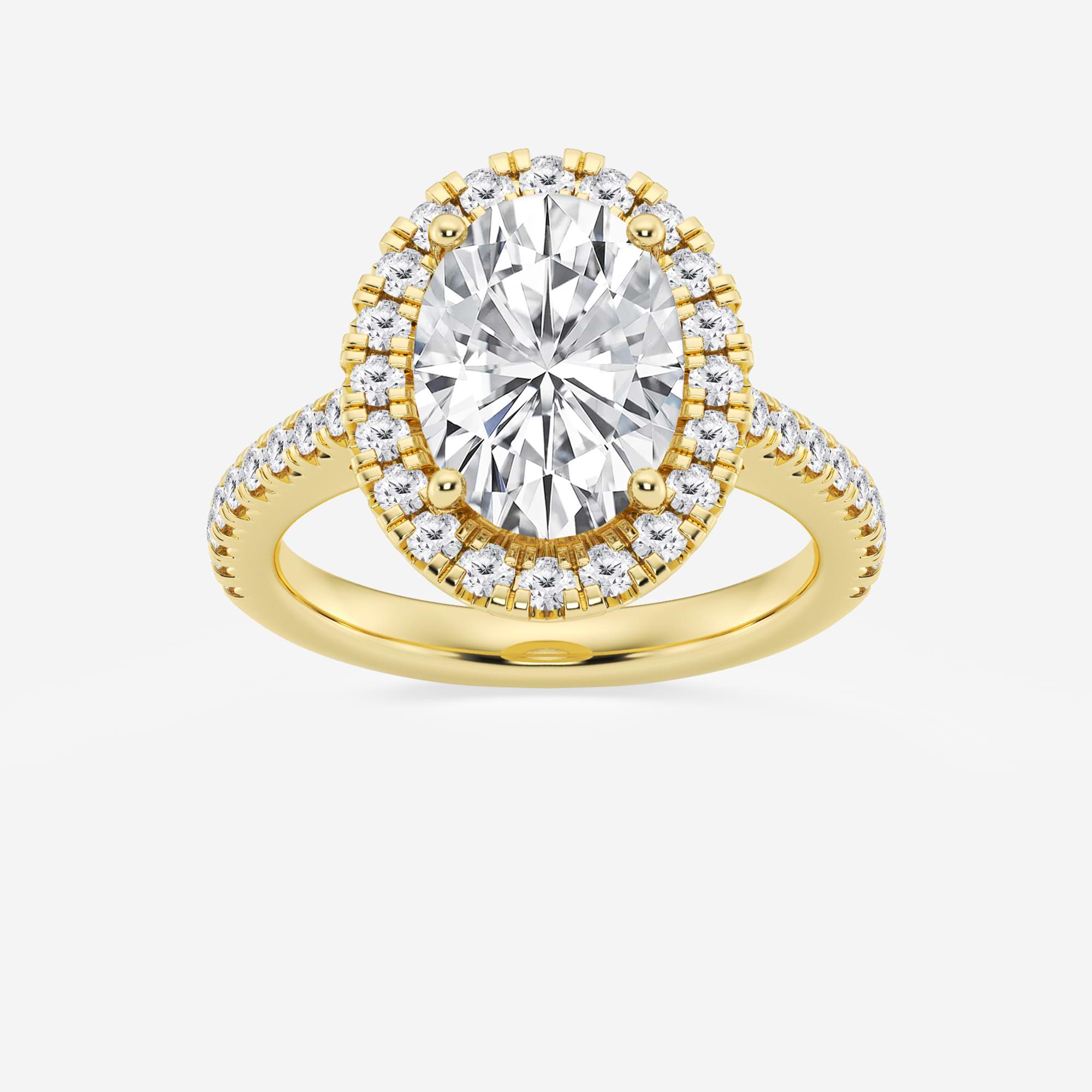 Oval Cut Lab-Grown Diamond Halo Engagement Ring