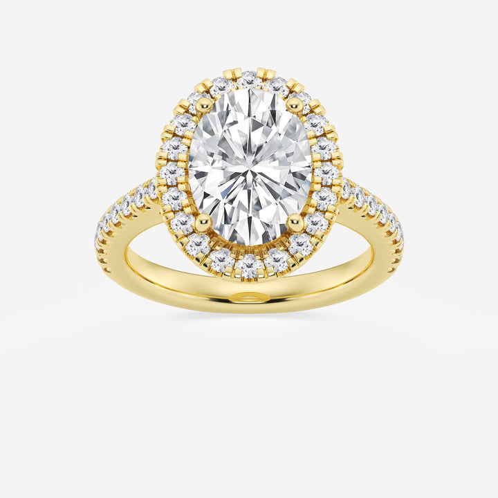 Oval Cut Lab-Grown Diamond Halo Engagement Ring