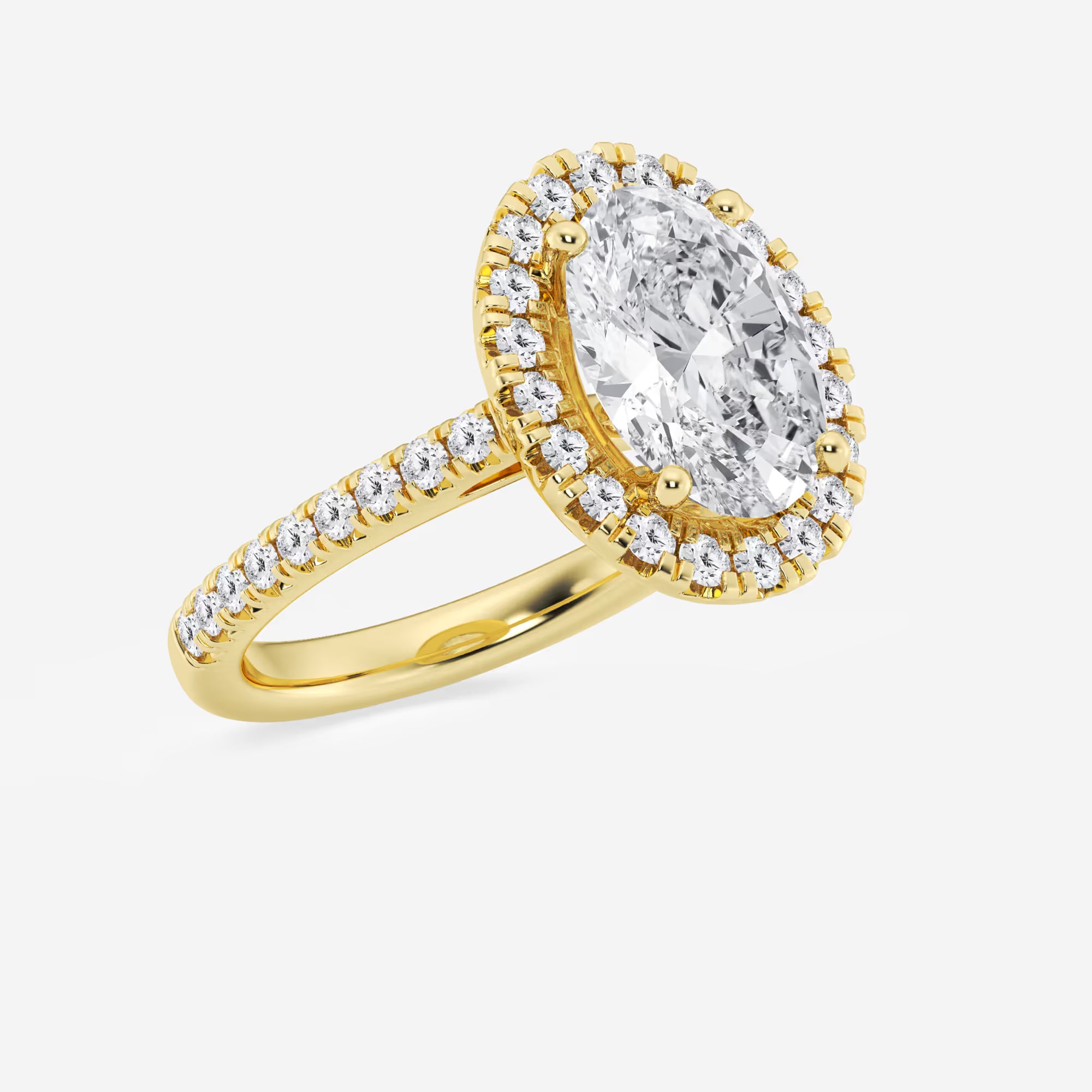 Oval Cut Lab-Grown Diamond Halo Engagement Ring