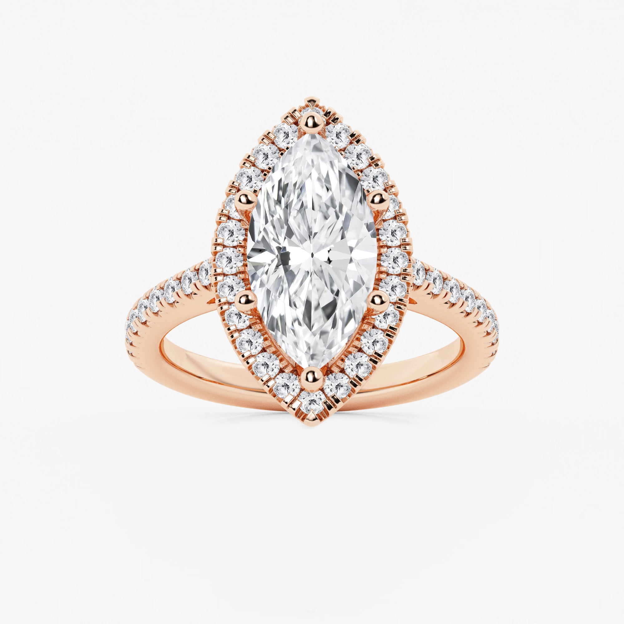 Aurielle Marquise Lab-Grown Diamond French Pavé Halo Engagement Ring