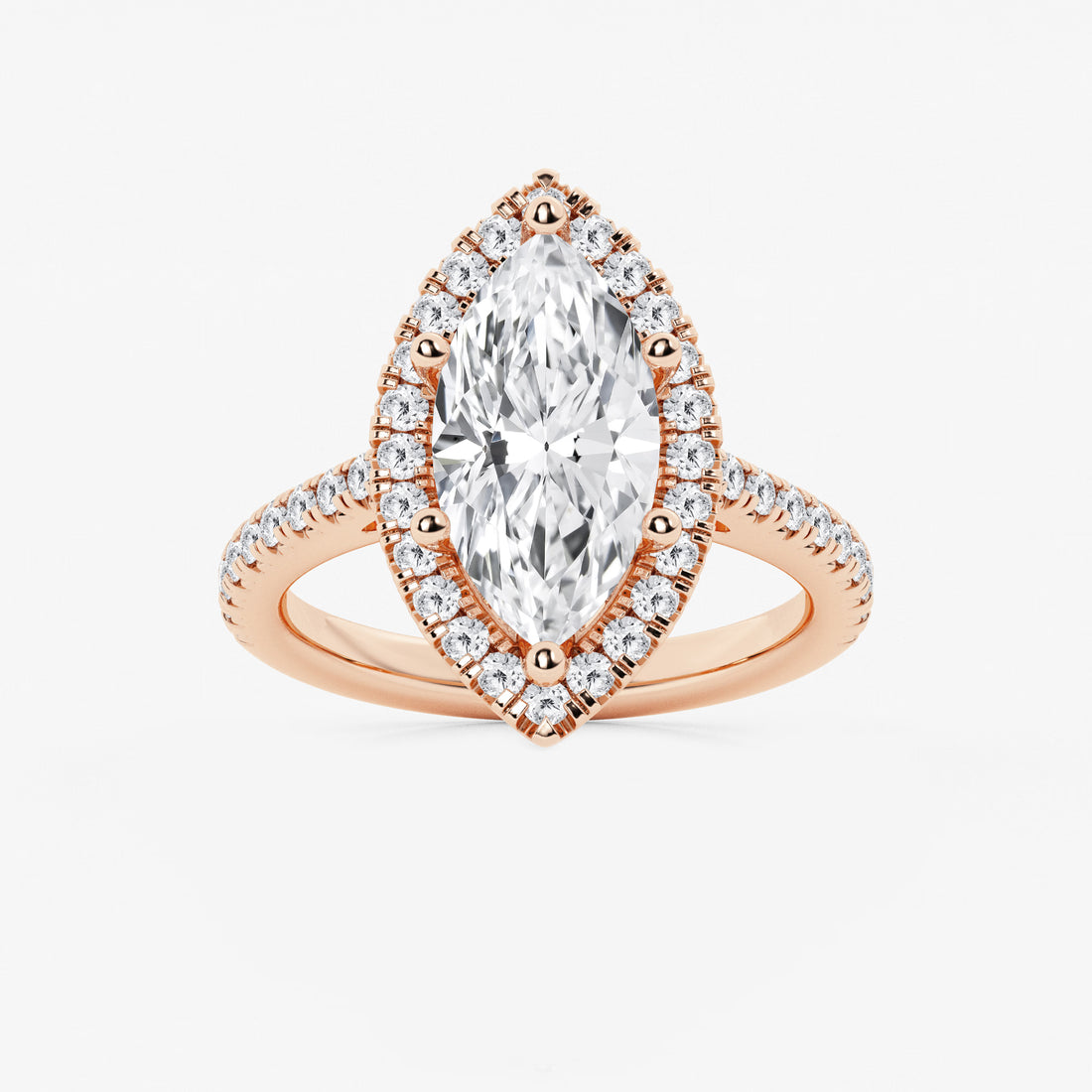 Aurielle Marquise Lab-Grown Diamond French Pavé Halo Engagement Ring