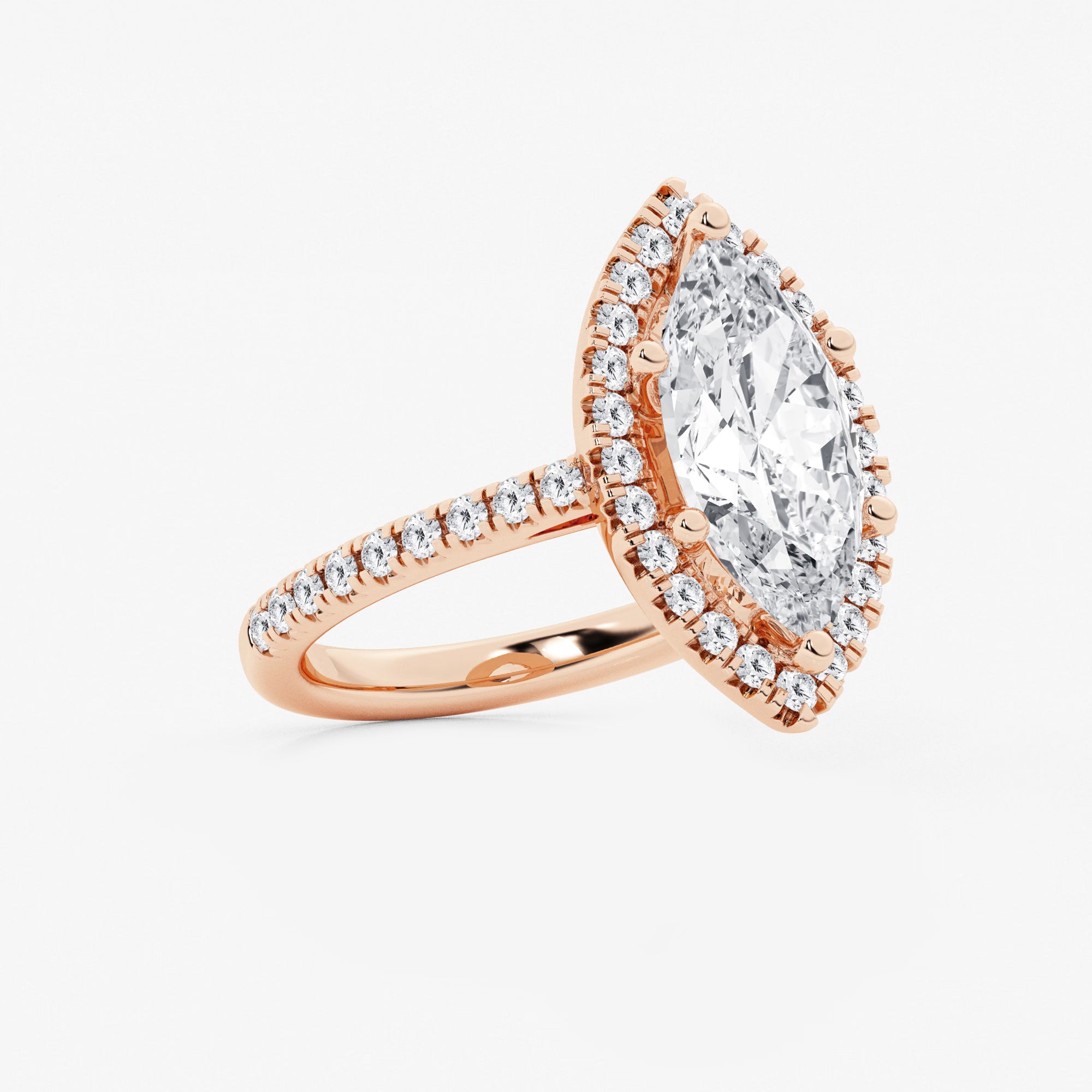 Aurielle Marquise Lab-Grown Diamond French Pavé Halo Engagement Ring