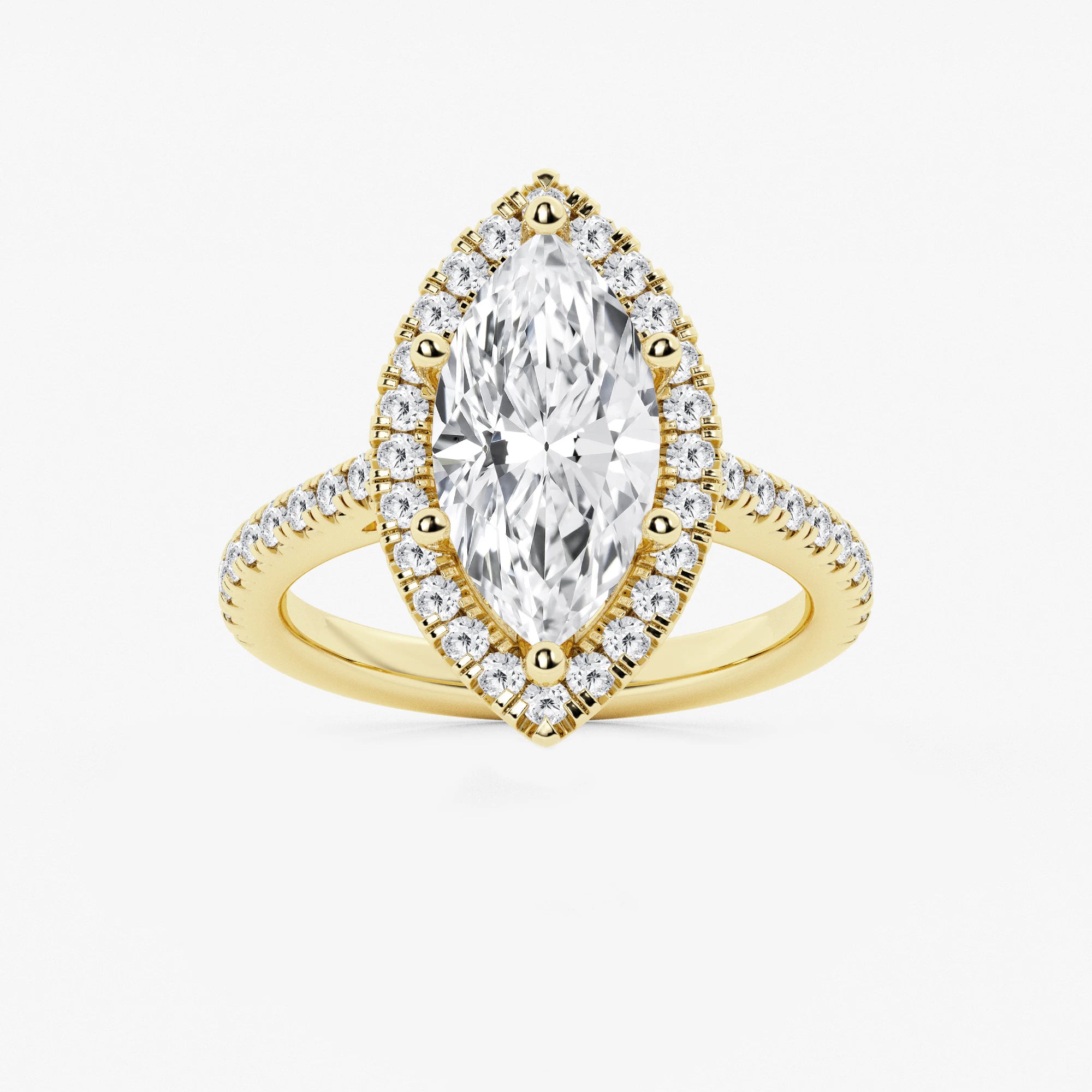 Aurielle Marquise Lab-Grown Diamond French Pavé Halo Engagement Ring