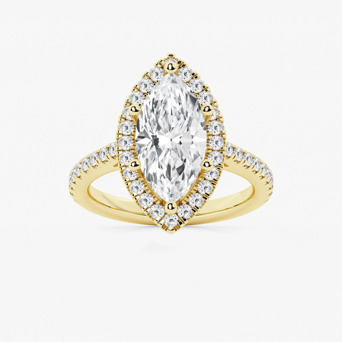 Aurielle Marquise Lab-Grown Diamond French Pavé Halo Engagement Ring