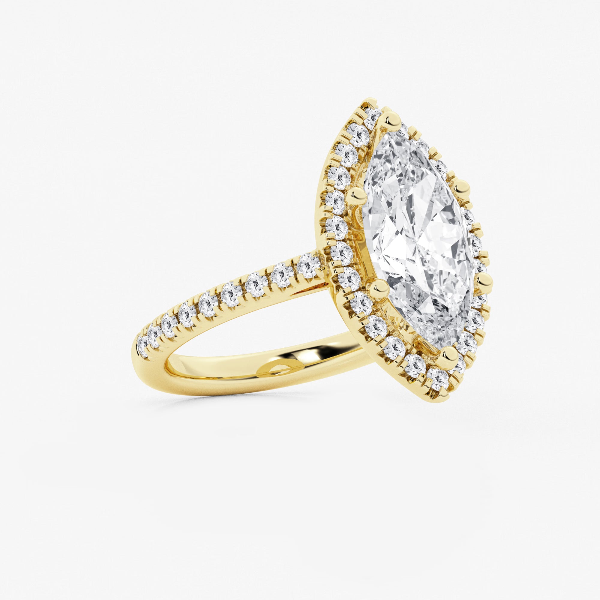 Aurielle Marquise Lab-Grown Diamond French Pavé Halo Engagement Ring