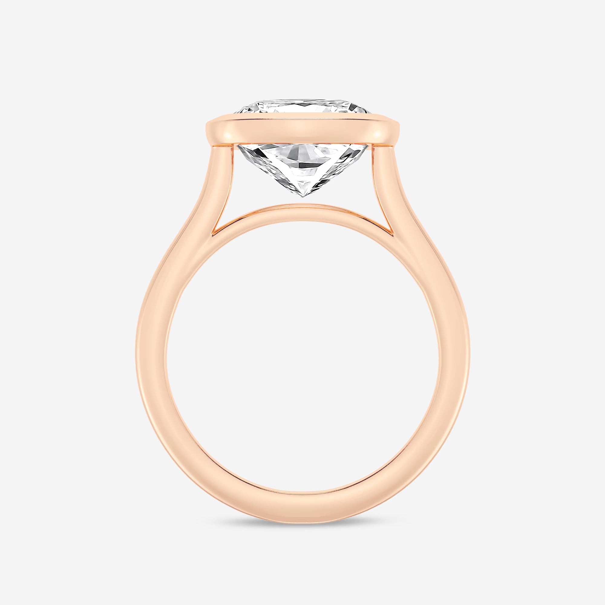 Cushion Lab Grown Diamond Bezel Set Solitaire Engagement Ring