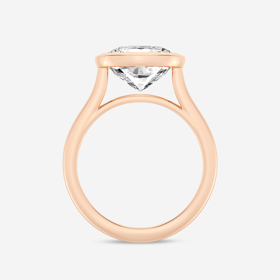 Cushion Lab Grown Diamond Bezel Set Solitaire Engagement Ring