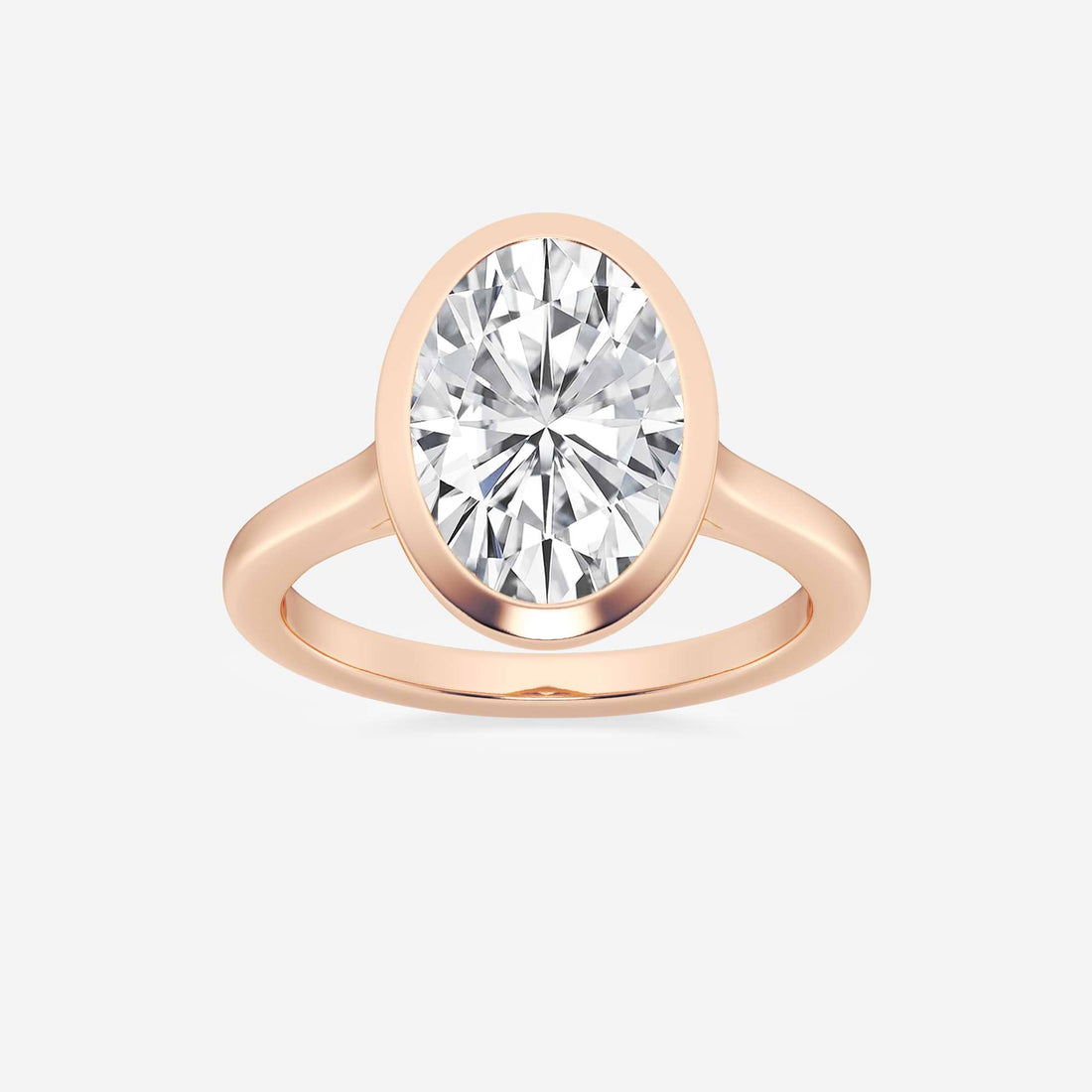 Oval Cut Full Bezel Solitaire Engagement Ring