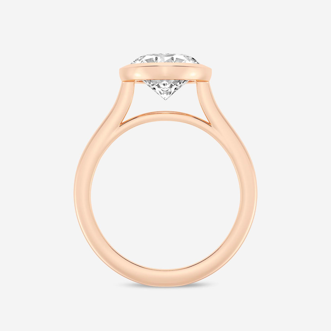 Oval Cut Full Bezel Solitaire Engagement Ring