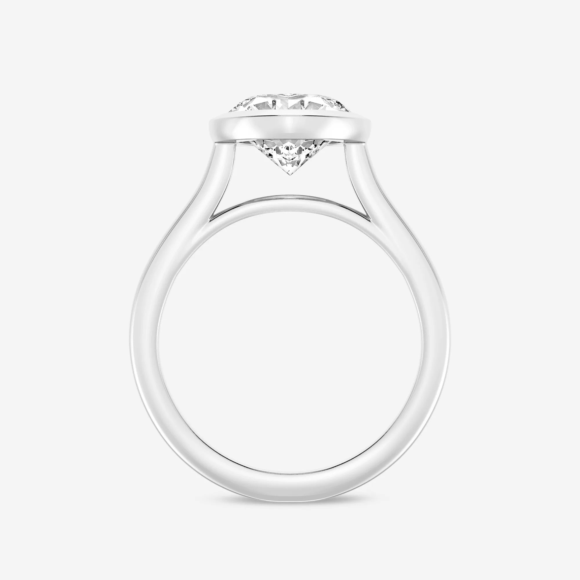 Oval Cut Full Bezel Solitaire Engagement Ring