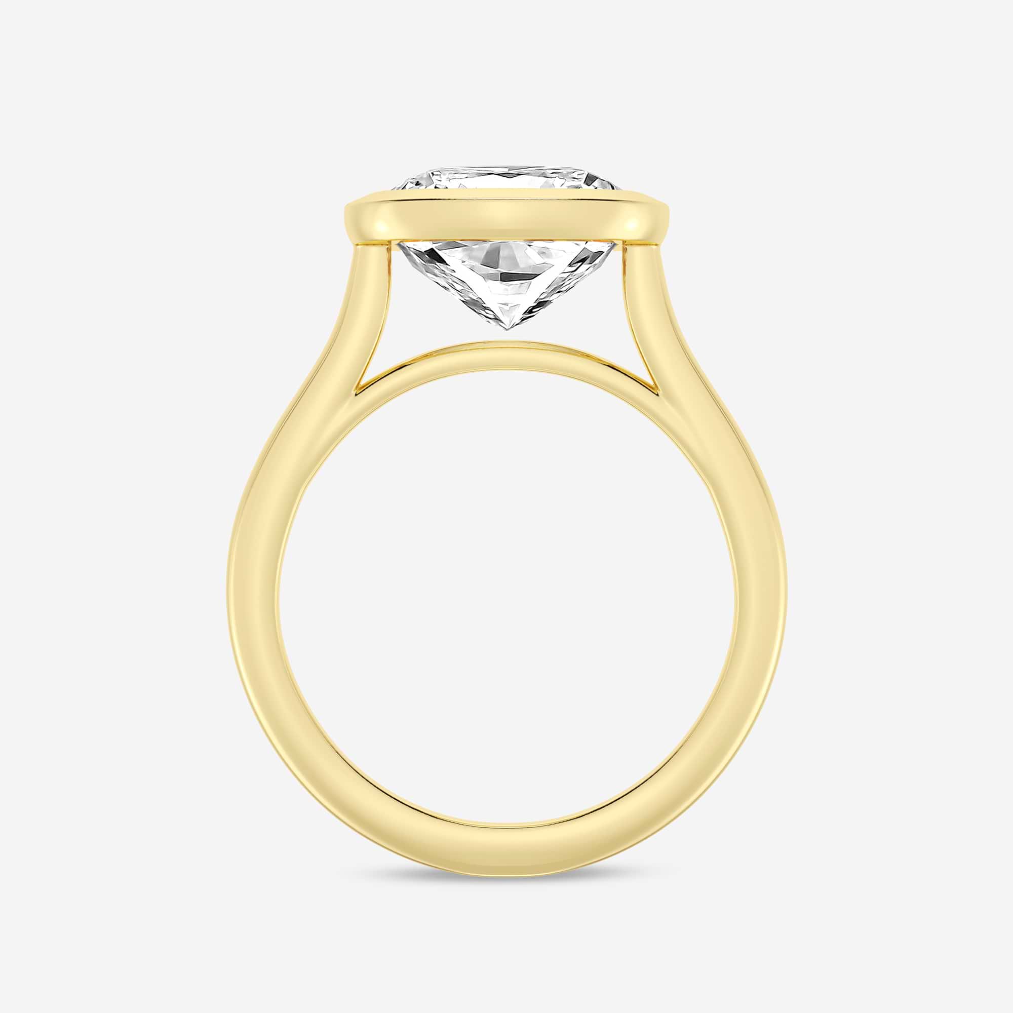 Cushion Lab Grown Diamond Bezel Set Solitaire Engagement Ring
