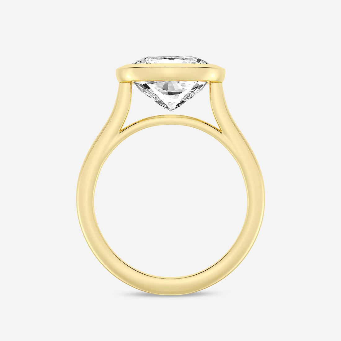 Cushion Lab Grown Diamond Bezel Set Solitaire Engagement Ring