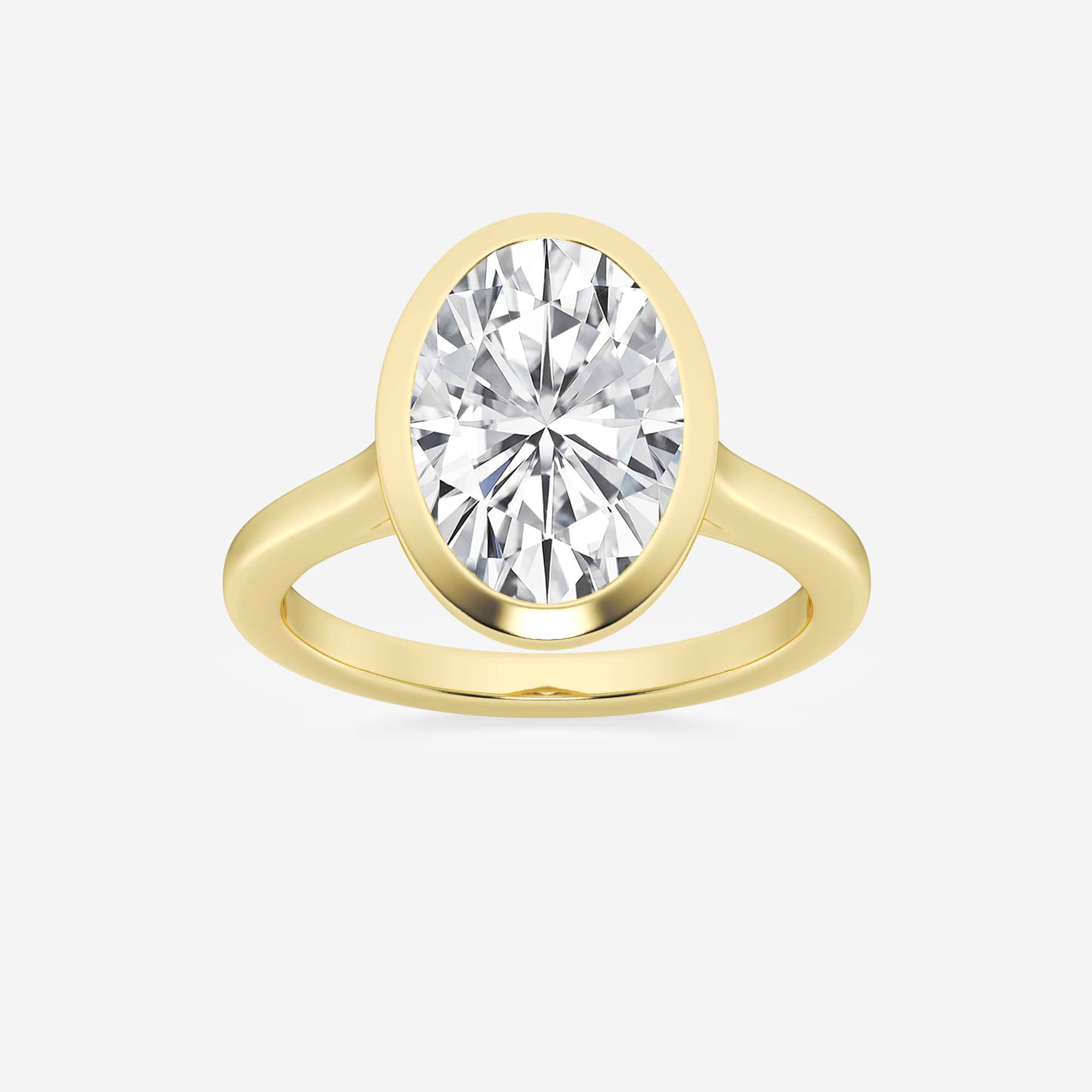 Oval Cut Full Bezel Solitaire Engagement Ring