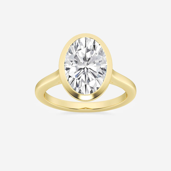 Oval Cut Full Bezel Solitaire Engagement Ring