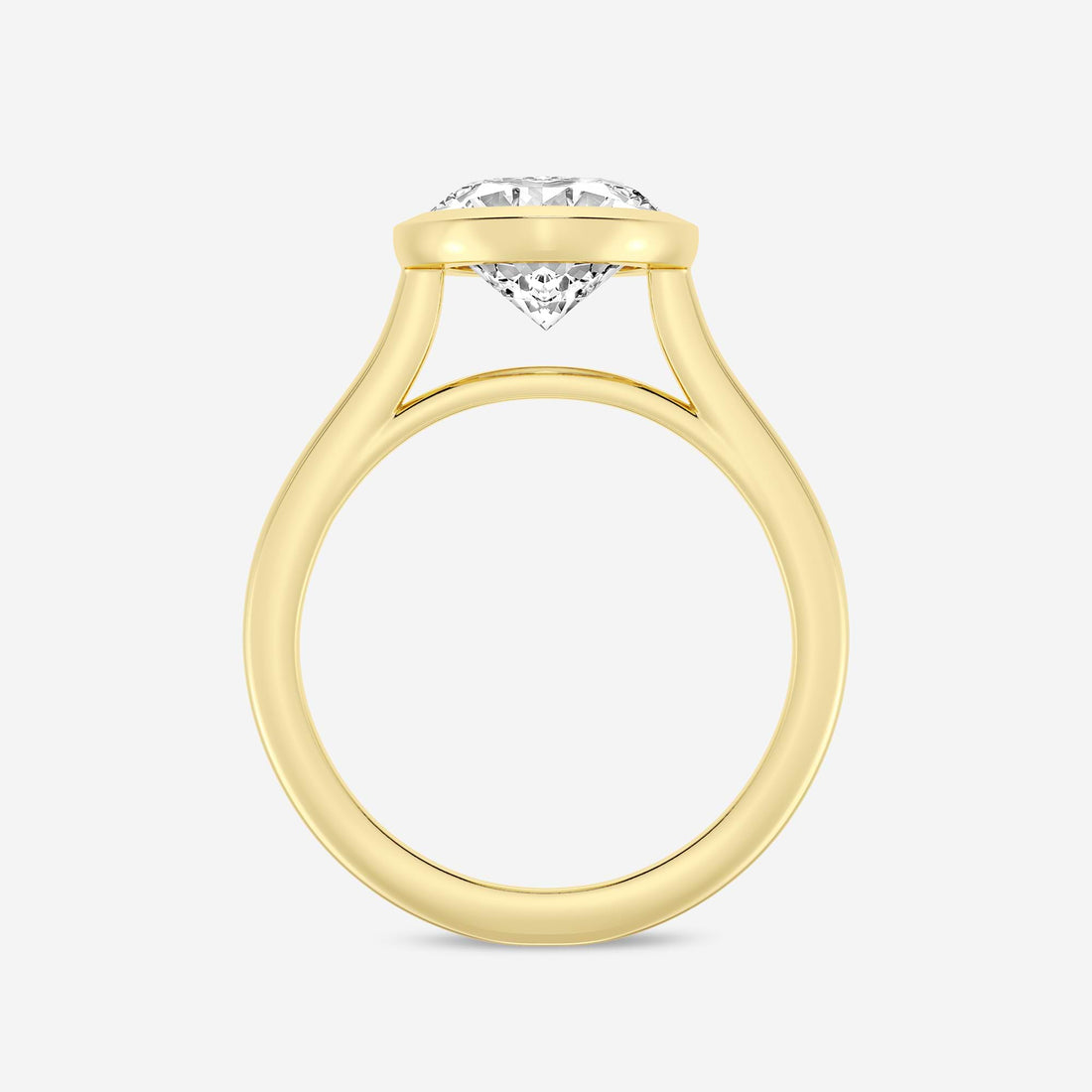 Oval Cut Full Bezel Solitaire Engagement Ring