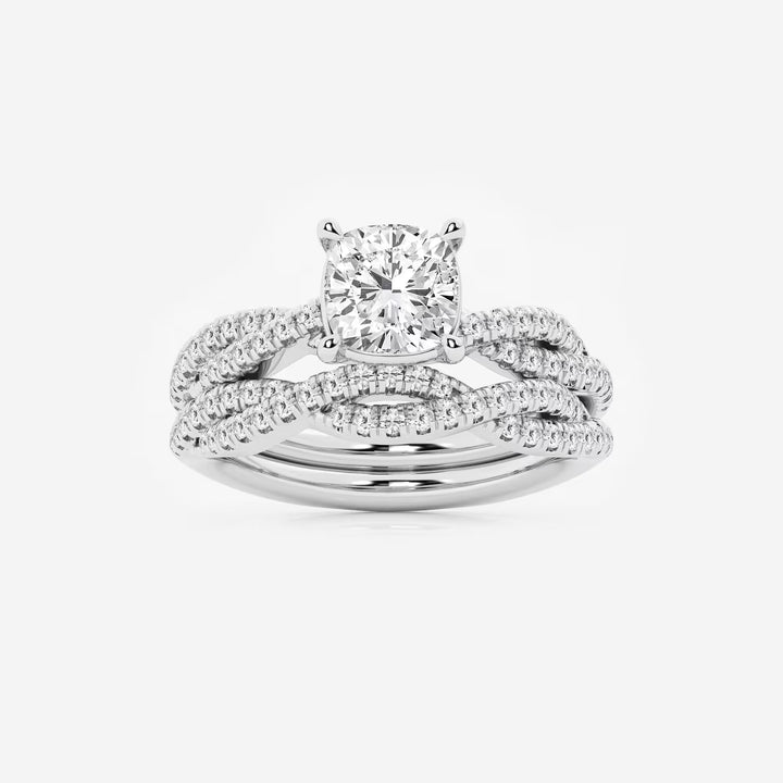 Cushion Lab Grown Diamond Woven Bridal Set