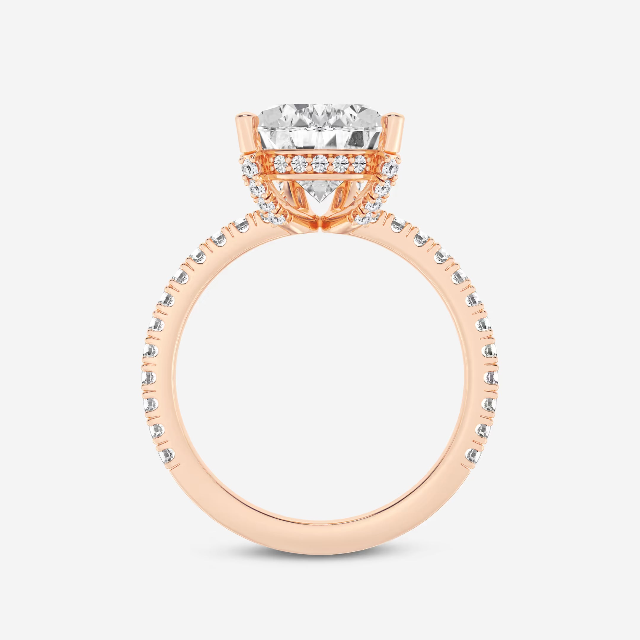 Pear Lab Grown Diamond Hidden Halo Engagement Ring