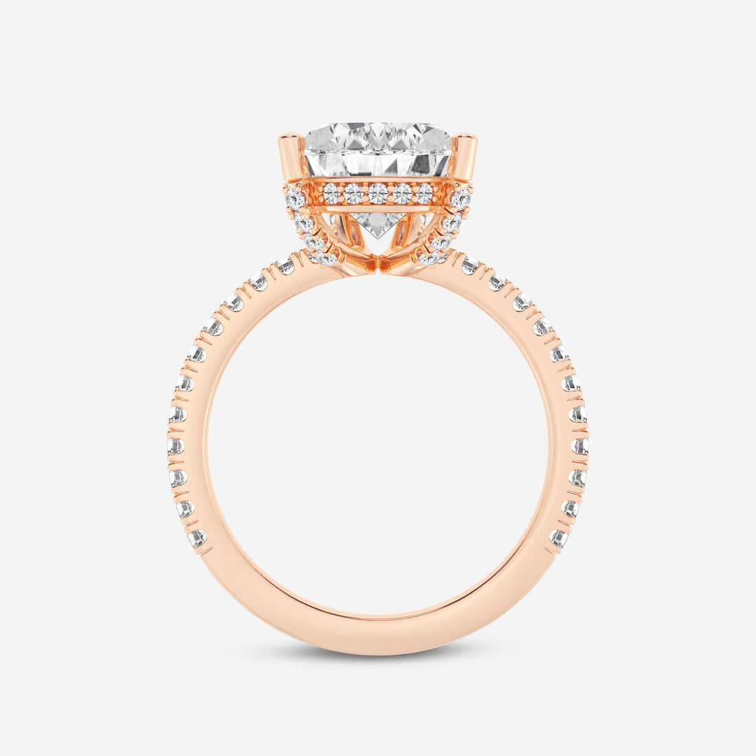 Pear Lab Grown Diamond Hidden Halo Engagement Ring