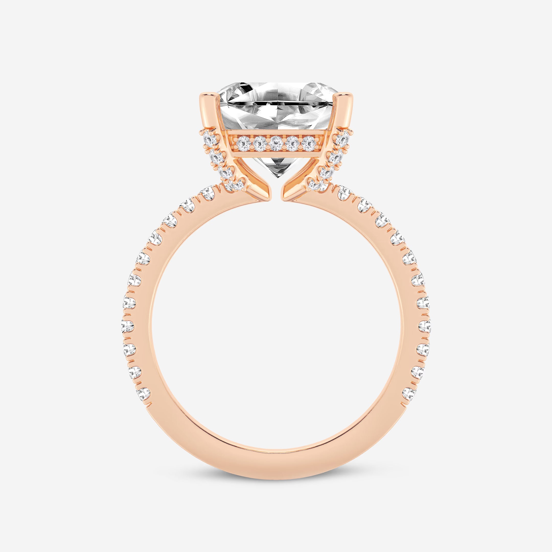 Celestique Asscher Lab Grown Diamond Hidden Halo Engagement Ring
